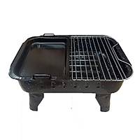 �ksa Mangal Siyah Galvaniz Kapl� Emaye Boyal� Orta Boy Ayakl� Taval� Pratik 4 Par�al�