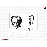 Sticker �arj�r Kapa�� K.Atat�rk Resimli & �mzal� ( �kili )