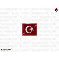 T�rk Bayra�� Armas�/Pe� 3,5 x 4,5 cm C�rtl� K�rm�z� Renk