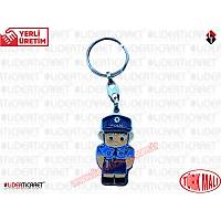 Metal Mineli Erkek Polis Anahtarl�k Tarafl�