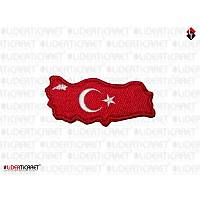 T�rkiye Haritas� Ayy�ld�z K�rm�z� Renk Arma Pe�