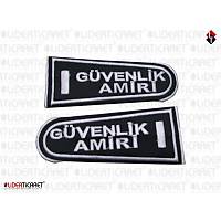 G�venlik Amir Apoleti Siyah Renk Beyaz Nak�� ��leme