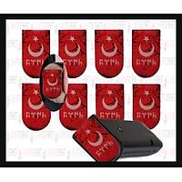 Sticker �arj�r Kapa�� G�kt�k�e T�rk Ayy�ld�z Model 2 (3 Adet )