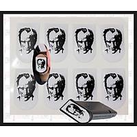 Sticker �arj�r Kapa�� K.Atat�rk Resimli Karakalem ( 4 Adet )