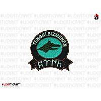 Kurt Ba�l� ''TENGR� B�ZMENEN T�RK'' Yaz�l� Siyah/Turkuaz Renk Arma Pe�