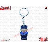 Metal Mineli Erkek Polis Anahtarl�k Tarafl�