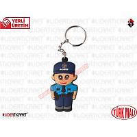 Kau�uktan �mal Bay Polis Anahtarl�k Renkli