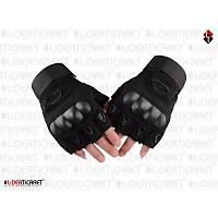 Tactical Kesik Parmak Eldiven Siyah Renk Kemikli