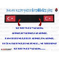Bacak K�l�f� Yaz�s� '' S�Z �STEY�N B�Z YAZALIM '' Siyah Renk Bayrakl�