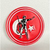 T�rk Bayrakl� M�cahit Asker Armas� 3D Kendinden C�rtl� Yap��kanl�