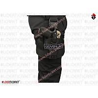 Bacak K�l�f� Siyah Renk ( G�VENL�K ) Yaz�l� �ift Tarafl� ��ft  �arj�rl�kl� �ift Aparatl�