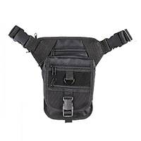 Siyah Renk �zel B�lmeli Silah Ta��ma Bel ve Bacak �antas�