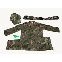 2022 Tsk Kara Kuvvetleri �ocuk Asker Tak�m� �ocuk Askeri Kamuflaj Kost�m�