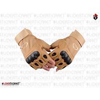 Tactical Kesik Parmak Eldiven Toprak(��l) Renk Kemikli