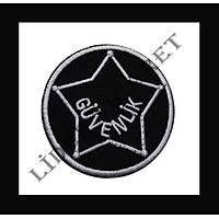 ''G�VENL�K''' Yaz�l� �apka ve G���s Armas� Siyah Renk Beyaz Nak��