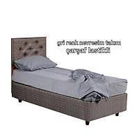 Asker Vadisi Nevresim Seti Tek Ki�ilik Gri Renk: Nevresim + �ar�af Lastikli + Yast�k K�l�f�