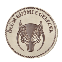 �l�m Bizimle Gelecek Yaz�l� Kurtlu Slikon Arma Patch C�rtl�