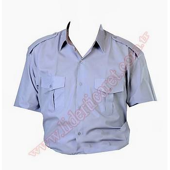Güvenlik Gömleği Yazlık Gri Renk ( Kravat Yaka )