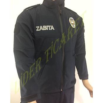 Zab�ta Montu Lacivert Renk Softshell Kuma� Reflekt�r Bask�l� Mont