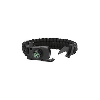 Bakl Haki/Siyah/l Paracord Bileklik 6 zellik 1 Arada ( Renk)