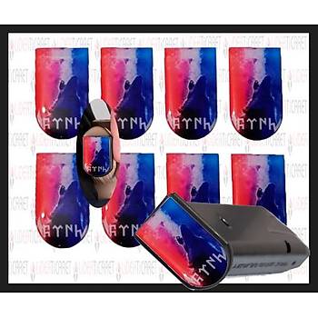 Sticker arjr Kapa Gktrke TRK Yazl Uluyan Kurt Resimli ( 4 Adet )