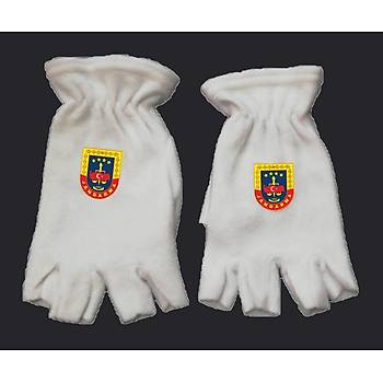 Eldiven Polar Kesik Parmakl Beyaz Renk JANDARMA Armal