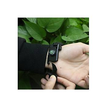 Bakl Haki/Siyah/l Paracord Bileklik 6 zellik 1 Arada ( Renk)
