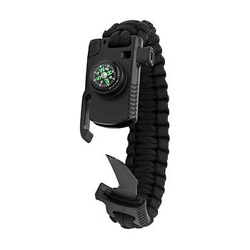 Bakl Haki/Siyah/l Paracord Bileklik 6 zellik 1 Arada ( Renk)
