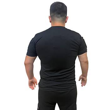 Taktik Tshirt Bisiklet Yaka Ksa Kol Siyah Renk