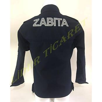 Zab�ta Montu Lacivert Renk Softshell Kuma� Reflekt�r Bask�l� Mont