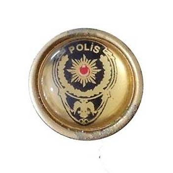 Takm Elbise Rozeti Polis Temal Metal Yuvarlak Model