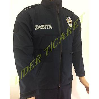 Zab�ta Montu Lacivert Renk Softshell Kuma� Reflekt�r Bask�l� Mont