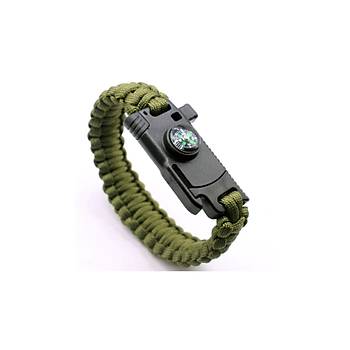 Bakl Haki/Siyah/l Paracord Bileklik 6 zellik 1 Arada ( Renk)