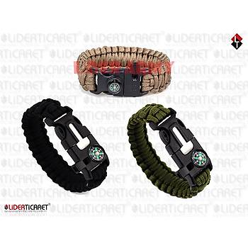 Paracord Avc Bileklik Magnezyum Survivor Kibrit ve Pusulal Bileklik