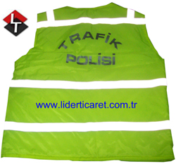 Polis Yeleği Trafik Kontrol Reflektörlü Fosforlu
