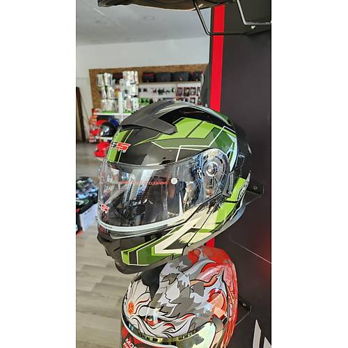 LS5 �ene A��l�r G�ne� G�zl�kl� Kask Ye�il-Siyah