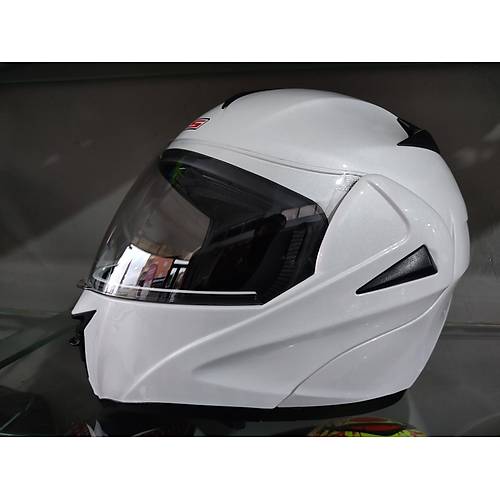 Ls5 ene Alr Gne Vizrl Beyaz Motosiklet Kask Md808