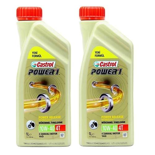 Castrol PoWer 1 4t 10W-40 4 Zamanl Motosiklet Ya 1 L x  2