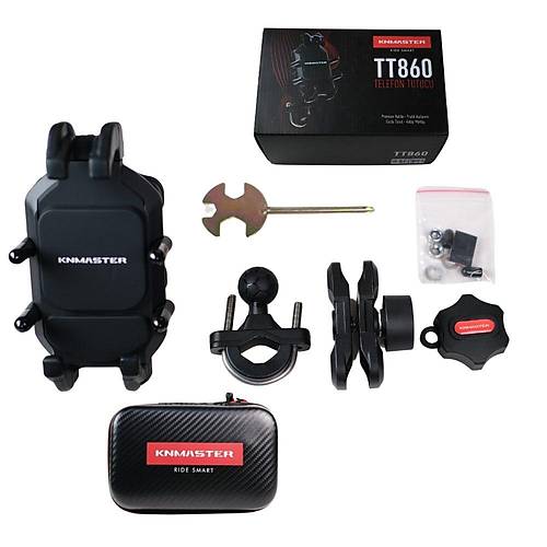 Knmaster TT-860 Titreim Engelleyicili Tm Motosikletlere Uyumlu Telefon Tutucu