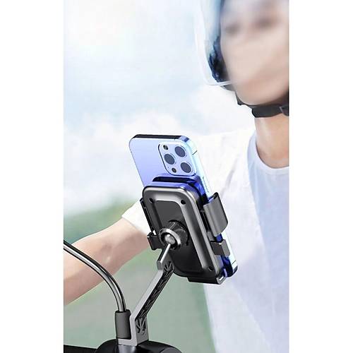 Ayarlanabilir Bisiklet Scooter Motosiklet Otomatik Tulu Motorsiklet Ayna Balantl Telefon Tutucu