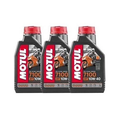 Motul 7100 4t 10W-40 Tam Sentetik Motosiklet Motor Ya 1 L x  3