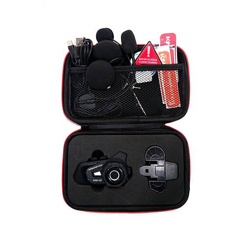 KN6100 Motosiklet Kask nterkom Bluetooth Intercom Kulaklk Seti Gold