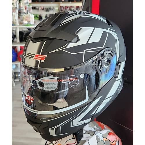 LS5 �ene A��l�r G�ne� G�zl�kl� Kask Siyah-Gri