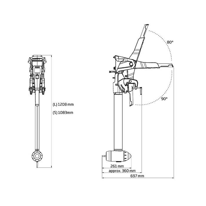 Torqeedo Travel S Ksa aft Elektrikli Dtan Takma Motor 3Hp - 1080W Ak