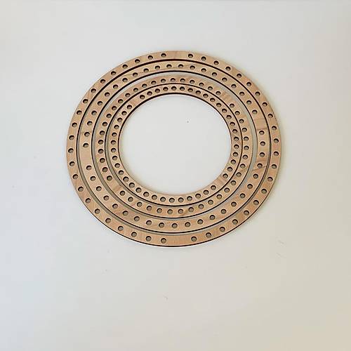 Delikli Kasnak Ah�ap Halka Makrome D�� Kapan� Dokuma Kasna��