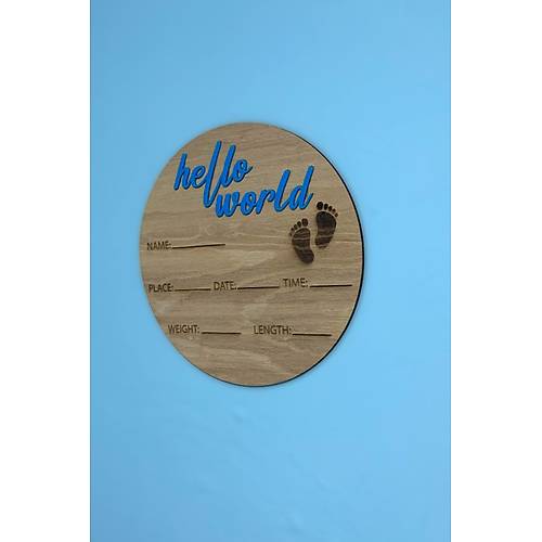 Hello World Bebek An� Kart�  25 cm �ap�nda Ah�ap