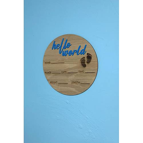 Hello World Bebek An� Kart�  25 cm �ap�nda Ah�ap