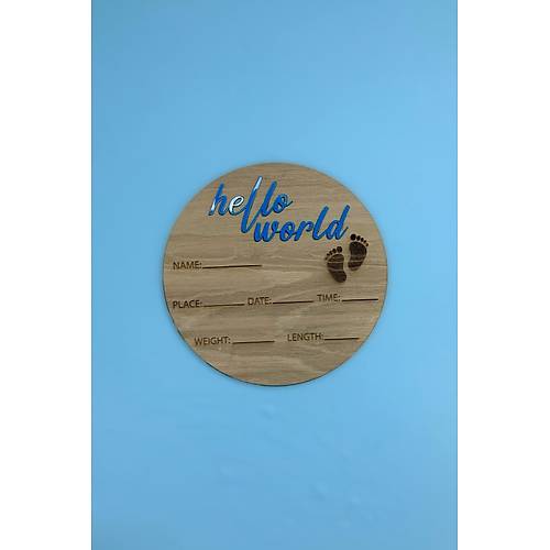 Hello World Bebek An� Kart�  25 cm �ap�nda Ah�ap