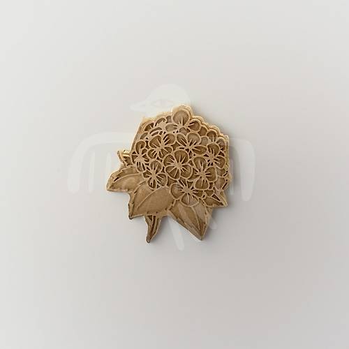 Ortanca �i�e�i Tahta Bask� Kal�b� Bord�r ve �i�ek Set