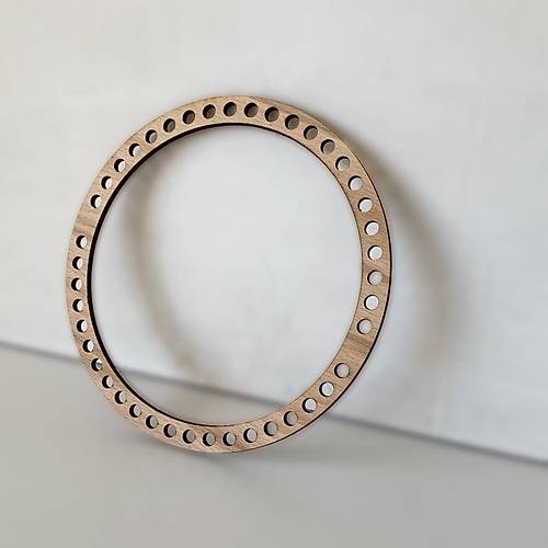 Delikli Kasnak Ah�ap Halka Makrome D�� Kapan� Dokuma Kasna��